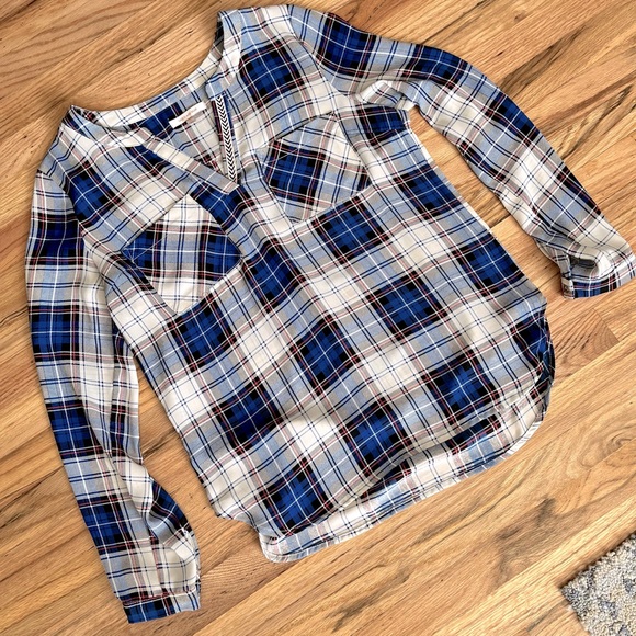 Stitch Fix SKIES ARE BLUE plaid shirt - Picture 2 of 6
